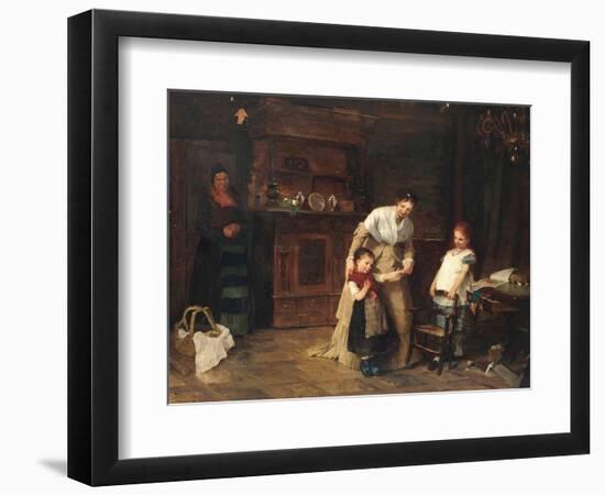 New Friends, 1875 (Oil on Canvas)-Bertha Wegmann-Framed Giclee Print