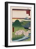 New Fuji, Meguro', from the Series 'One Hundred Views of Famous Places in Edo'-Utagawa Hiroshige-Framed Giclee Print
