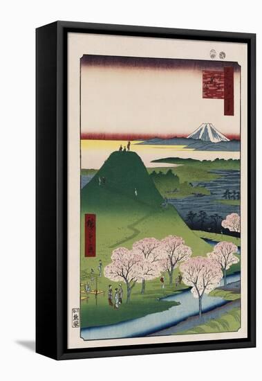 New Fuji, Meguro', from the Series 'One Hundred Views of Famous Places in Edo'-Utagawa Hiroshige-Framed Stretched Canvas