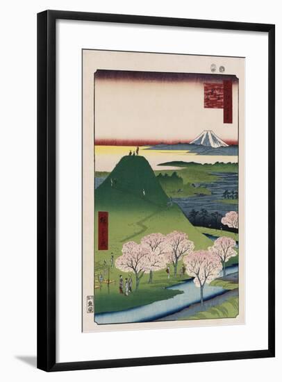 New Fuji, Meguro', from the Series 'One Hundred Views of Famous Places in Edo'-Utagawa Hiroshige-Framed Giclee Print