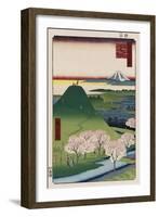 New Fuji, Meguro', from the Series 'One Hundred Views of Famous Places in Edo'-Ando Hiroshige-Framed Giclee Print