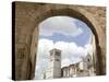 New Gate Assisi and View of the Franciscan Basilica, Assisi, Umbria, Italy-Olivieri Oliviero-Stretched Canvas