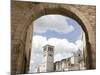 New Gate Assisi and View of the Franciscan Basilica, Assisi, Umbria, Italy-Olivieri Oliviero-Mounted Photographic Print