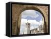 New Gate Assisi and View of the Franciscan Basilica, Assisi, Umbria, Italy-Olivieri Oliviero-Framed Stretched Canvas