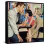 New Girl  - Saturday Evening Post "Men at the Top", August 8, 1959 pg.21-Bernard D'Andrea-Framed Stretched Canvas