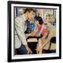 New Girl  - Saturday Evening Post "Men at the Top", August 8, 1959 pg.21-Bernard D'Andrea-Framed Giclee Print