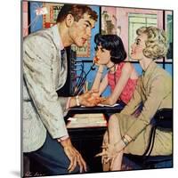 New Girl  - Saturday Evening Post "Men at the Top", August 8, 1959 pg.21-Bernard D'Andrea-Mounted Premium Giclee Print