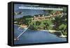 New Hampshire, Aerial View of Wentworth by the Sea, Newcastle and Portsmouth-Lantern Press-Framed Stretched Canvas