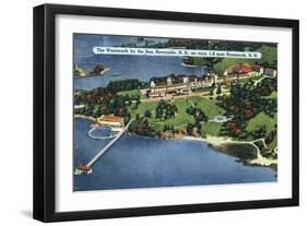 New Hampshire, Aerial View of Wentworth by the Sea, Newcastle and Portsmouth-Lantern Press-Framed Art Print