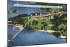 New Hampshire, Aerial View of Wentworth by the Sea, Newcastle and Portsmouth-Lantern Press-Mounted Art Print