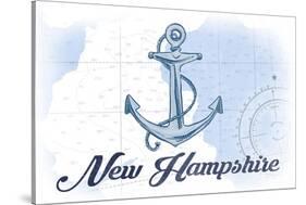 New Hampshire - Anchor - Blue - Coastal Icon-Lantern Press-Stretched Canvas