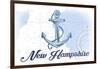 New Hampshire - Anchor - Blue - Coastal Icon-Lantern Press-Framed Art Print