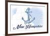 New Hampshire - Anchor - Blue - Coastal Icon-Lantern Press-Framed Premium Giclee Print