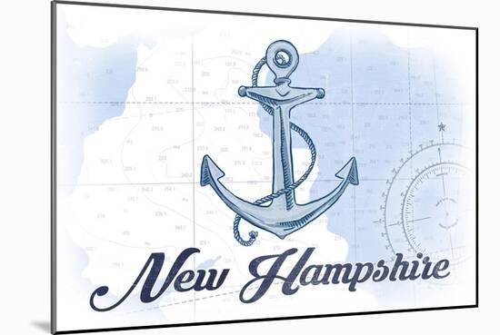 New Hampshire - Anchor - Blue - Coastal Icon-Lantern Press-Mounted Art Print