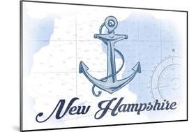 New Hampshire - Anchor - Blue - Coastal Icon-Lantern Press-Mounted Art Print