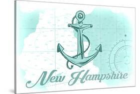 New Hampshire - Anchor - Teal - Coastal Icon-Lantern Press-Stretched Canvas