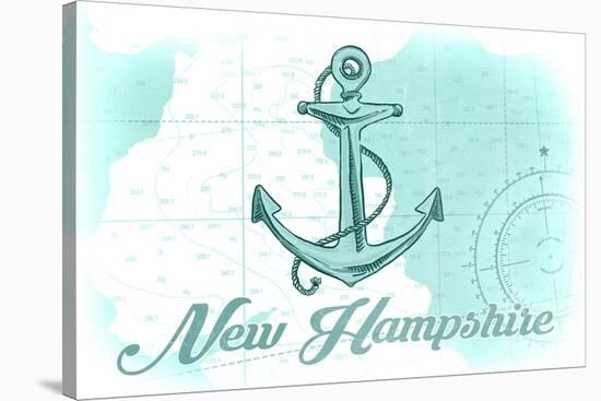 New Hampshire - Anchor - Teal - Coastal Icon-Lantern Press-Stretched Canvas