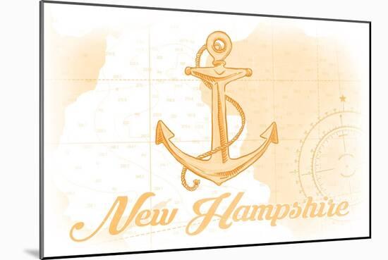 New Hampshire - Anchor - Yellow - Coastal Icon-Lantern Press-Mounted Art Print