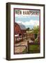 New Hampshire - Barnyard Scene-Lantern Press-Framed Art Print