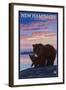 New Hampshire - Bear and Cub-Lantern Press-Framed Art Print