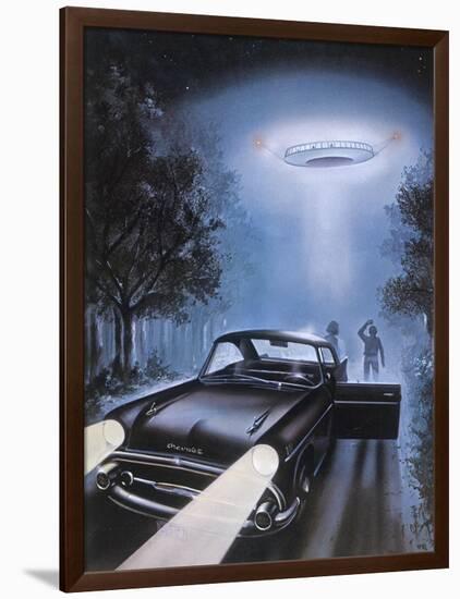 New Hampshire, Betty and Barney Hill Driving at Night See a UFO-Terry Hadler-Framed Photographic Print