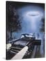 New Hampshire, Betty and Barney Hill Driving at Night See a UFO-Terry Hadler-Stretched Canvas