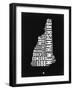 New Hampshire Black and White Map-NaxArt-Framed Art Print