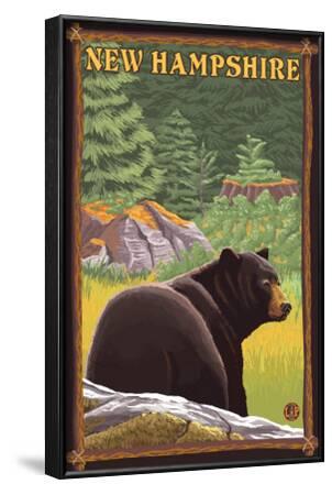 'New Hampshire - Black Bear in Forest' Prints - Lantern Press