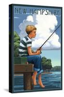 New Hampshire - Boy Fishing-Lantern Press-Stretched Canvas