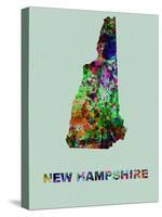 New Hampshire Color Splatter Map-NaxArt-Stretched Canvas