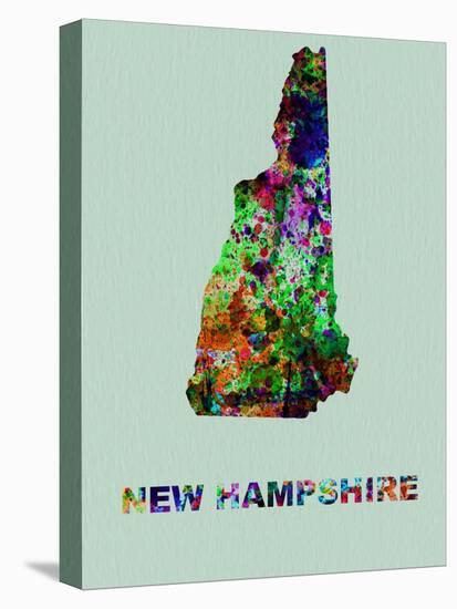 New Hampshire Color Splatter Map-NaxArt-Stretched Canvas