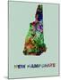 New Hampshire Color Splatter Map-NaxArt-Mounted Art Print