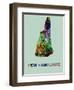 New Hampshire Color Splatter Map-NaxArt-Framed Art Print