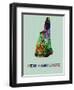 New Hampshire Color Splatter Map-NaxArt-Framed Art Print