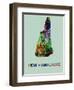 New Hampshire Color Splatter Map-NaxArt-Framed Art Print