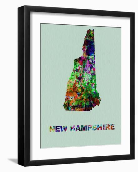 New Hampshire Color Splatter Map-NaxArt-Framed Art Print
