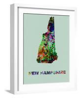 New Hampshire Color Splatter Map-NaxArt-Framed Art Print