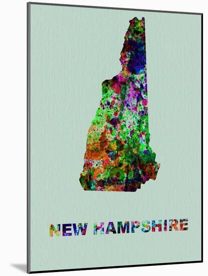 New Hampshire Color Splatter Map-NaxArt-Mounted Art Print