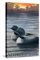 New Hampshire - Common Loon-Lantern Press-Stretched Canvas