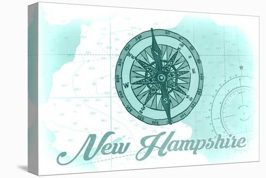 New Hampshire - Compass - Teal - Coastal Icon-Lantern Press-Stretched Canvas