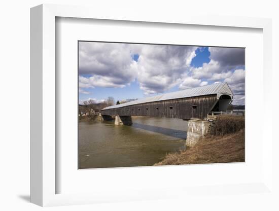 New Hampshire, Cornish Windsor Covered Bridge over Connecticut River-Walter Bibikow-Framed Photographic Print