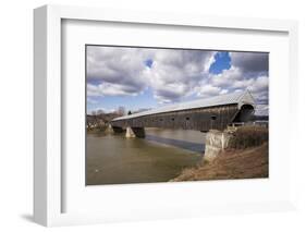 New Hampshire, Cornish Windsor Covered Bridge over Connecticut River-Walter Bibikow-Framed Photographic Print