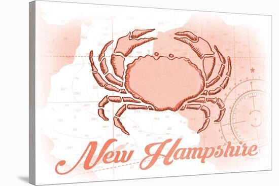 New Hampshire - Crab - Coral - Coastal Icon-Lantern Press-Stretched Canvas