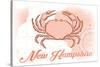 New Hampshire - Crab - Coral - Coastal Icon-Lantern Press-Stretched Canvas