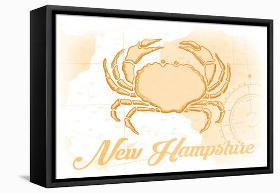 New Hampshire - Crab - Yellow - Coastal Icon-Lantern Press-Framed Stretched Canvas