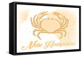 New Hampshire - Crab - Yellow - Coastal Icon-Lantern Press-Framed Stretched Canvas