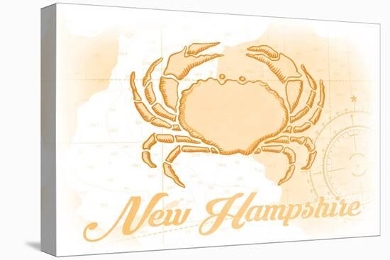 New Hampshire - Crab - Yellow - Coastal Icon-Lantern Press-Stretched Canvas