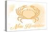 New Hampshire - Crab - Yellow - Coastal Icon-Lantern Press-Stretched Canvas