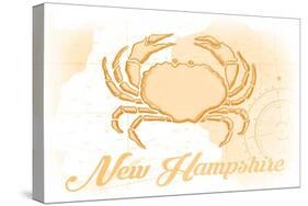 New Hampshire - Crab - Yellow - Coastal Icon-Lantern Press-Stretched Canvas