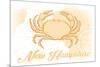 New Hampshire - Crab - Yellow - Coastal Icon-Lantern Press-Mounted Premium Giclee Print